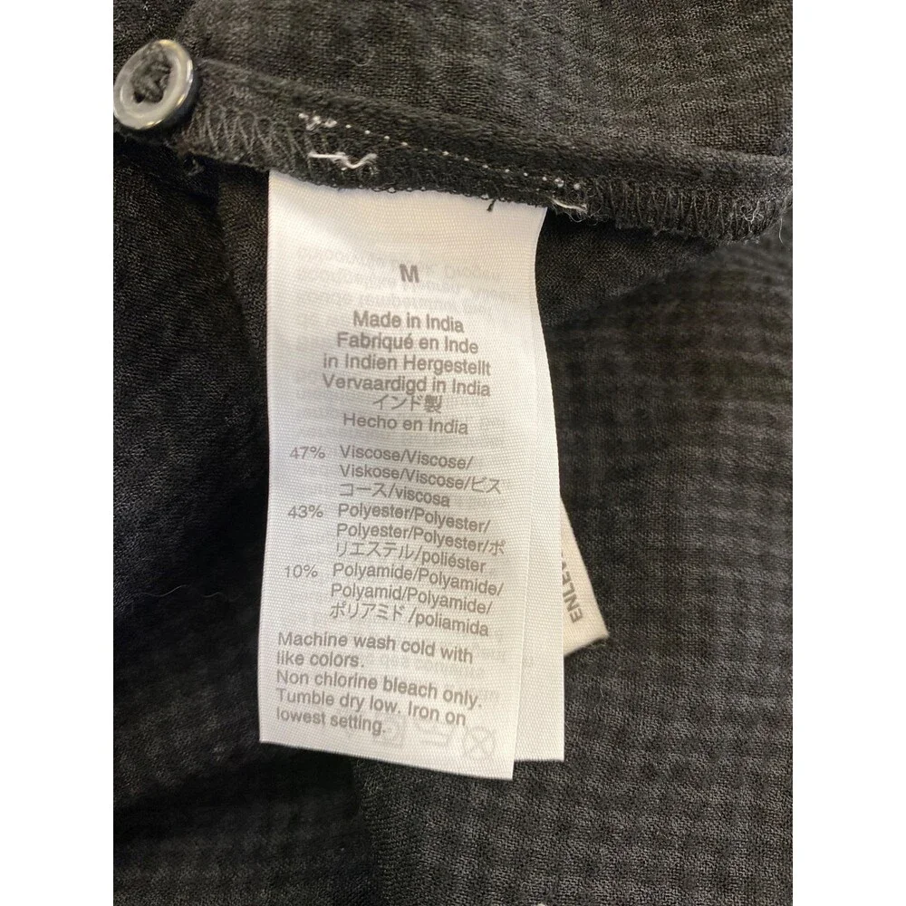 Madewell Women’s Black Ruffle Front Long Sleeve Blouse - M - Picture 4 of 4